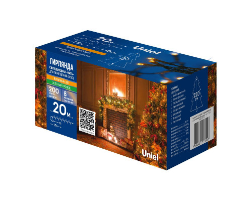 Дополнительное фото Гирлянда Uniel ULD-S2000-200/DGA AMBER IP20 UL-00010894: Купить в Интернет магазин освещения GCSVET.RU