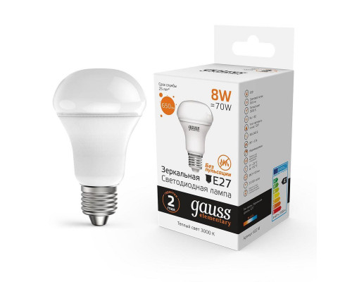Основное фото Светодиодная лампочка Gauss Elementary R63 63218: Купить в Интернет магазин освещения GCSVET.RU