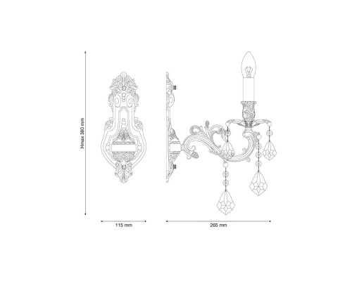 Дополнительное фото Настенный светильник Lucia Tucci Barletta W122.1 Coffe Gold: Купить в Интернет магазин освещения GCSVET.RU
