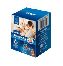 Светодиодная гирлянда Uniel Роса разноцветный ULD-S0500-050/DTB/3AA/RC RGB IP20 Dew UL-00007248