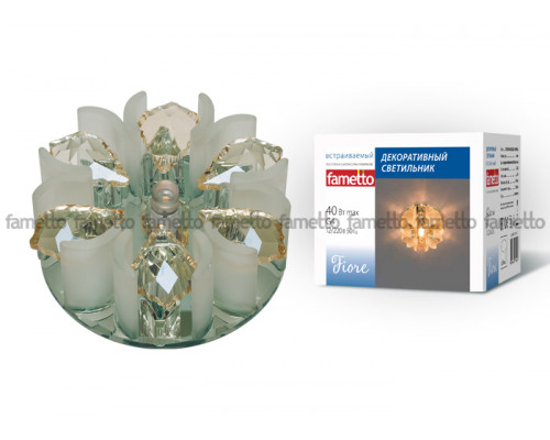 Основное фото Светильник встраиваемый Fametto Fiore DLS-F120 G4 GLASSY/CLEAR+CHAMPAGNE: Купить в Интернет магазин освещения GCSVET.RU