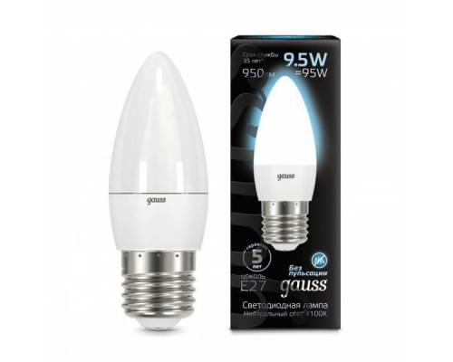 Основное фото Светодиодная лампочка Gauss LED Candle 103102210: Купить в Интернет магазин освещения GCSVET.RU
