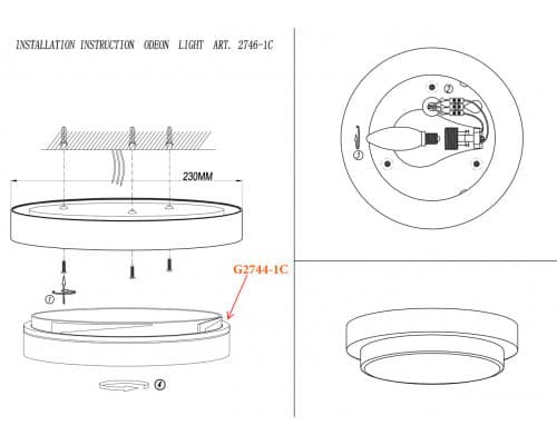 Дополнительное фото Светильник настенный Odeon Light Holger 2746/1C: Купить в Интернет магазин освещения GCSVET.RU