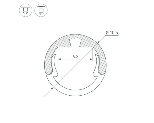 Дополнительное фото Профиль Arlight Round-D10.5-2000 Anod Black 033036: Купить в Интернет магазин освещения GCSVET.RU