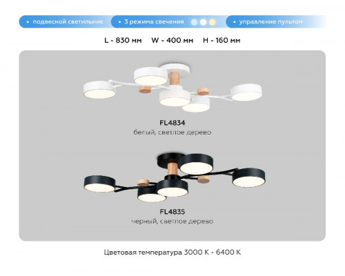 Дополнительное фото Люстра потолочная Ambrella Light Comfort LineTech FL4835: Купить в Интернет магазин освещения GCSVET.RU