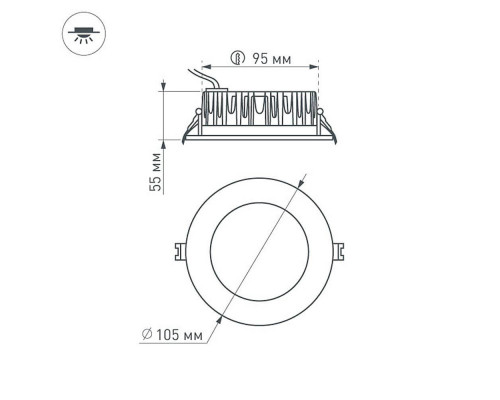 Дополнительное фото Светильник встраиваемый LED Arlight LTD-105WH-Frost-9W Day White 021492: Купить в Интернет магазин освещения GCSVET.RU