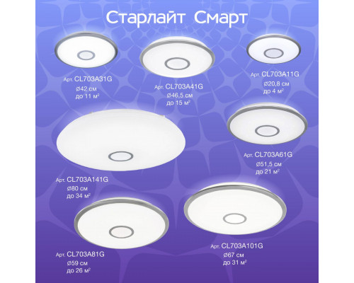 Дополнительное фото Светильник потолочный Citilux Старлайт Смарт CL703A11G: Купить в Интернет магазин освещения GCSVET.RU