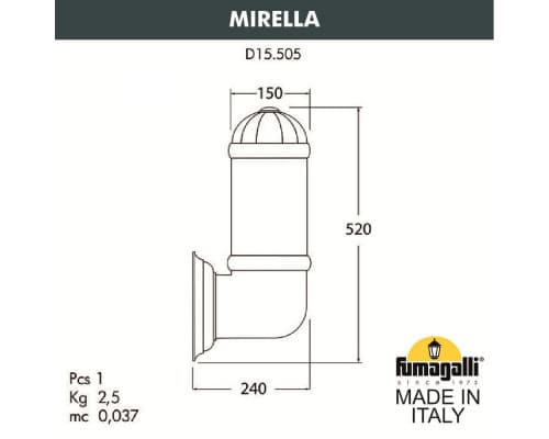 Дополнительное фото Светильник настенный Fumagalli Sauro D15.505.000.LXF1R.FRA: Купить в Интернет магазин освещения GCSVET.RU