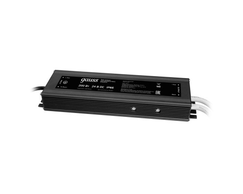 Дополнительное фото Блок питания Gauss 200Вт DC24 IP66 202022400: Купить в Интернет магазин освещения GCSVET.RU
