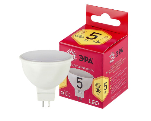 Основное фото Светодиодная лампочка Эра LED MR16-5W-827-GU5.3 R Б0050230: Купить в Интернет магазин освещения GCSVET.RU