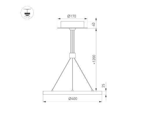 Дополнительное фото Светильник подвесной Arlight SP-CONGO-CAN-1-R400-24W Warm3000 (GD, 120 deg, 230V) 046209: Купить в Интернет магазин освещения GCSVET.RU