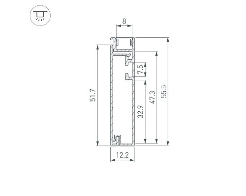 Дополнительное фото Профиль Arlight PLINTUS-H55-2000 WHITE 045445: Купить в Интернет магазин освещения GCSVET.RU