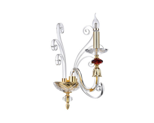 Основное фото Настенный светильник Crystal lux CATARINA AP1 V2 GOLD/TRANSPARENT-COGNAC: Купить в Интернет магазин освещения GCSVET.RU