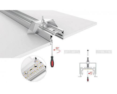 Дополнительное фото Профиль с экраном Arlight S2-LINIA69-F-2500 ANOD+OPAL 021177: Купить в Интернет магазин освещения GCSVET.RU