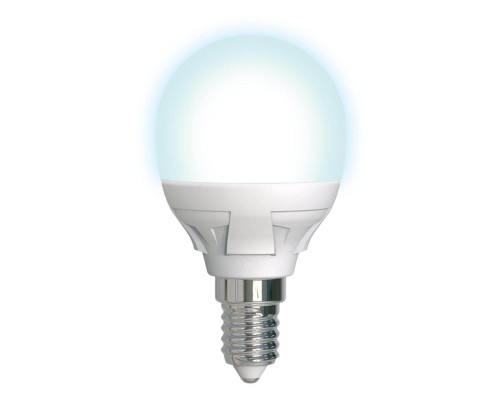 Основное фото Светодиодная лампа для диммера (UL-00004300) Uniel E14 7W 4000K матовая LED-G45 7W/4000K/E14/FR/DIM PLP01WH: Купить в Интернет магазин освещения GCSVET.RU