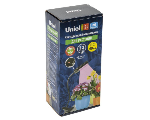 Дополнительное фото Светильник для растений Uniel ULT-P31-12W/SPLE/40 IP40 Black Single: Купить в Интернет магазин освещения GCSVET.RU