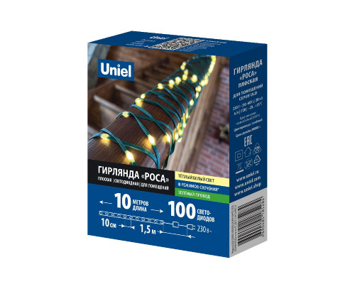 Дополнительное фото Гирлянда Uniel ULD-S1000-100/DGA WARM WHITE IP20 DEW BAND UL-00011303: Купить в Интернет магазин освещения GCSVET.RU