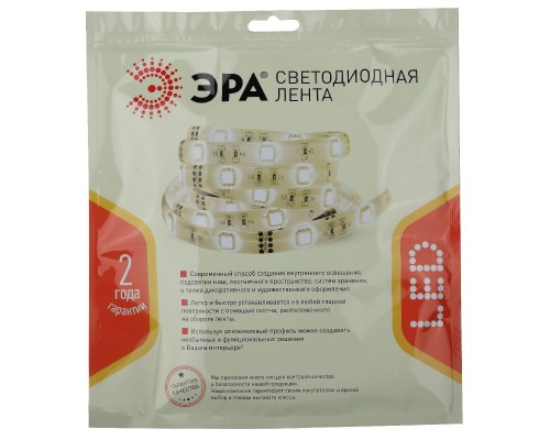 Дополнительное фото Лента светодиодная Эра 24В 5050 14,4Вт/м 2700К 5м IP33 LS5050-14,4-60-24-33-2700К-5m Б0043113: Купить в Интернет магазин освещения GCSVET.RU
