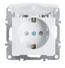 Розетка Stekker Эрна с/з 16A 250V с крышкой защитной шторкой белый PST16-9112-01 39319