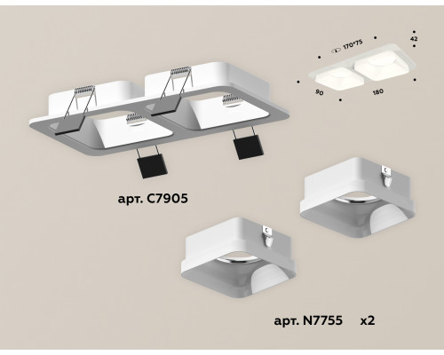 Дополнительное фото Светильник встраиваемый Ambrella Light Techno XC7905013 (C7905, N7755): Купить в Интернет магазин освещения GCSVET.RU