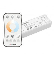 Диммер Arlight SMART-SET-PWM-102-72-MIX-SUF White 12-24V, 2x5A, ПДУ RING 10кн, 2.4G 036184