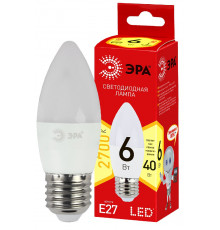 Светодиодная лампочка Эра ECO LED B35-6W-827-E27 Б0020620