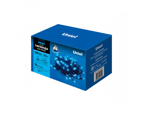Дополнительное фото Уличная светодиодная гирлянда (UL-00003942) Uniel синий ULD-S1000-120/TBK Blue IP67: Купить в Интернет магазин освещения GCSVET.RU