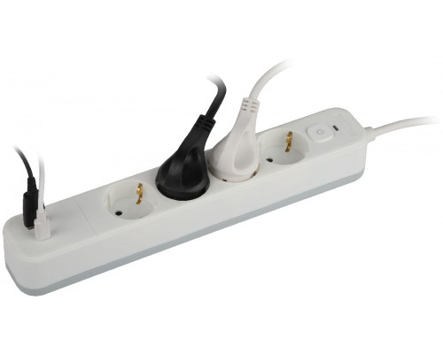 Дополнительное фото Сетевой фильтр Эра USF-4es-1,5m-2xUSBAC-W Б0059571: Купить в Интернет магазин освещения GCSVET.RU