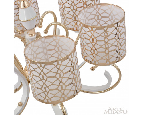 Дополнительное фото Люстра подвесная Arte Milano Florentia-1237 301237/6 Wh/Gd: Купить в Интернет магазин освещения GCSVET.RU