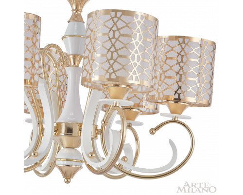 Дополнительное фото Люстра подвесная Arte Milano Florentia-1237 301237/6 Wh/Gd: Купить в Интернет магазин освещения GCSVET.RU
