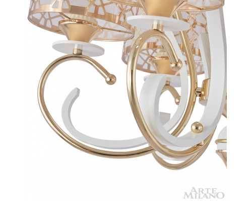 Дополнительное фото Люстра подвесная Arte Milano Florentia-1237 301237/6 Wh/Gd: Купить в Интернет магазин освещения GCSVET.RU