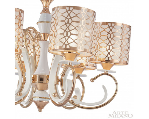 Дополнительное фото Люстра подвесная Arte Milano Florentia-1237 301237/6 Wh/Gd: Купить в Интернет магазин освещения GCSVET.RU