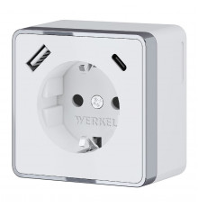 Розетка с заземлением, шторками и USB Werkel Gallant 4690389179594 W5071701 a057698