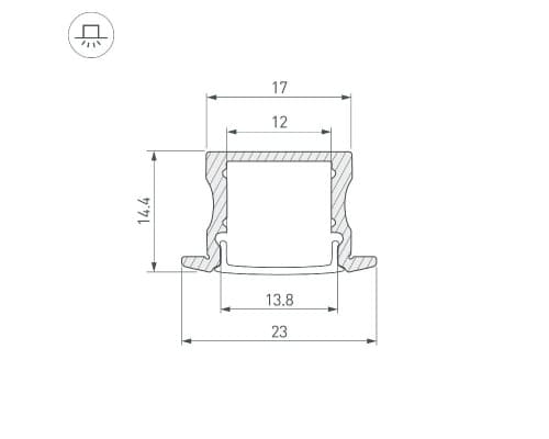 Дополнительное фото Алюминиевый профиль Arlight LINE-2315-F-2000 WHITE 044265: Купить в Интернет магазин освещения GCSVET.RU