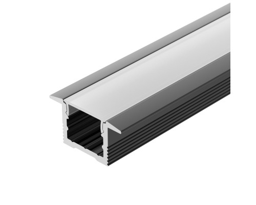 Основное фото Алюминиевый профиль Arlight SL-SLIM-H13M-F25-2000 BLACK 037114: Купить в Интернет магазин освещения GCSVET.RU