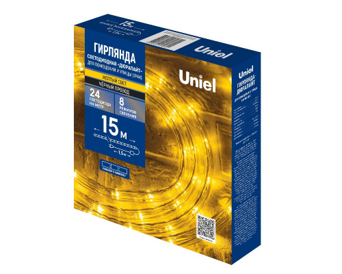 Дополнительное фото Уличная гирлянда Uniel ULD-D50 15M/С08 IP44 YELLOW UL-00010906: Купить в Интернет магазин освещения GCSVET.RU
