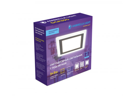 Дополнительное фото Светильник встраиваемый с подсветкой Ambrella Light Downlight DCR390: Купить в Интернет магазин освещения GCSVET.RU