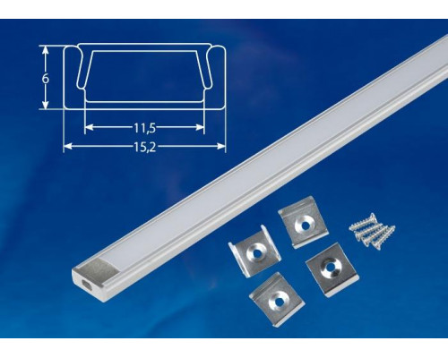 Дополнительное фото Профиль (UL-00005027) Uniel UFE-K02 Silver/Frozen 200 Polybag: Купить в Интернет магазин освещения GCSVET.RU