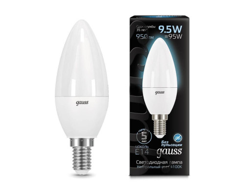 Основное фото Светодиодная лампочка Gauss LED Candle 103101210: Купить в Интернет магазин освещения GCSVET.RU