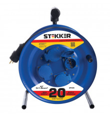 Удлинитель на металлической катушке 4-местный Stekker PRF02-31-20 20м 39785