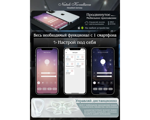 Дополнительное фото Люстра потолочная Natali Kovaltseva HIGH-TECH LED LAMPS 82008: Купить в Интернет магазин освещения GCSVET.RU