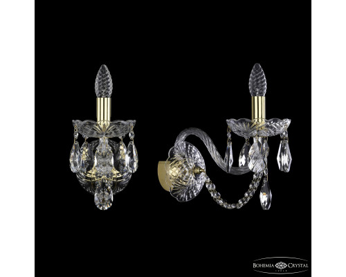 Основное фото Настенный светильник Bohemia Ivele Crystal 1402B/1/195/XL G: Купить в Интернет магазин освещения GCSVET.RU