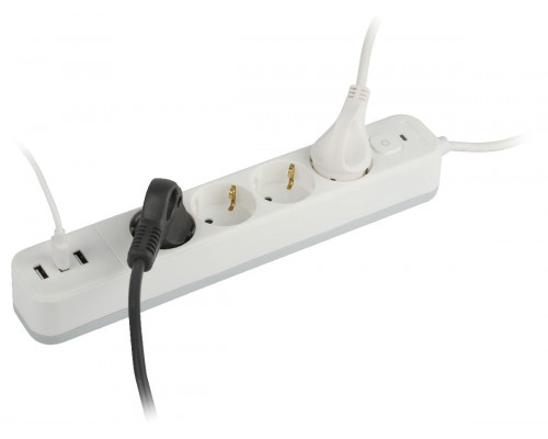 Дополнительное фото Сетевой фильтр Эра USF-4es-3m-3xUSBA-W Б0059569: Купить в Интернет магазин освещения GCSVET.RU