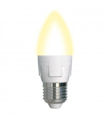 Светодиодная лампа для диммера (UL-00004297) Uniel E27 7W 3000K матовая LED-C37 7W/3000K/E27/FR/DIM PLP01WH