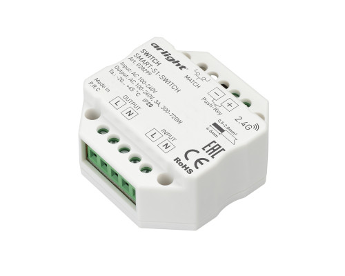 Основное фото Контроллер-выключатель Arlight Smart-S1-Switch (230V, 3A, 2.4G) 028299: Купить в Интернет магазин освещения GCSVET.RU
