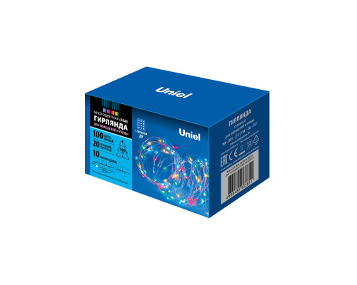 Дополнительное фото Уличная светодиодная гирлянда (UL-00007180) Uniel 220V  разноцветный ULD-S1000-100/DTA/RC RGB IP44: Купить в Интернет магазин освещения GCSVET.RU