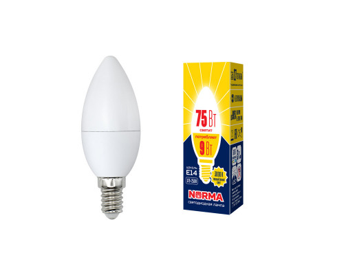 Дополнительное фото Светодиодная лампочка Volpe LED-C37 LED-C37-9W/WW/E14/FR/NR картон: Купить в Интернет магазин освещения GCSVET.RU