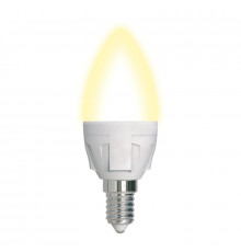 Светодиодная лампа для диммера (UL-00004296) Uniel E14 7W 3000K матовая LED-C37 7W/3000K/E14/FR/DIM PLP01WH