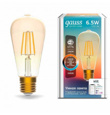 Светодиодная лампа для диммера Gauss E27 6,5W 2000-5500K золотистая 1310112