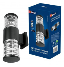 Уличный настенный светильник (UL-00006808) Uniel UUL-S12A 2x60W/E27 IP65 Black